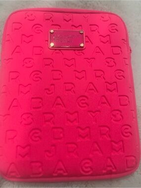 Marc Jacobs Neon Pink Embossed Tablet Pouch